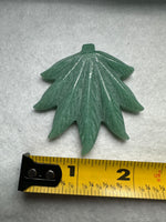 Green Aventurine Cannabis Leaf Carving #3