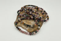Watermelon Tourmaline 6mm Stretch Bracelet 7.5"