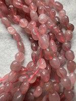 Purple Rose Quartz Freeform Bead Strand