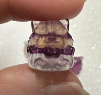 Mini Fluorite Nine-Tailed Fox Carving