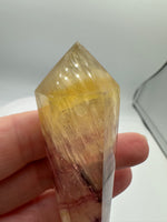 Carved Fluorite Scepter with Rainbows #8