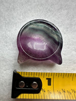 Cat Head Shape Rainbow Fluorite Bowl Carving #4