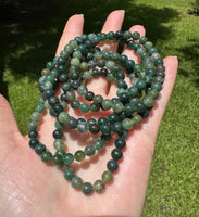 Moss Agate Bracelet Nice Quality 6mm 7.5”