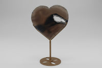 Large Amethyst Agate Heart with Stand #1