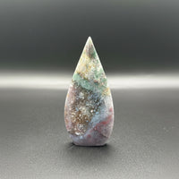 Ocean Jasper Polished Arrow Flame Freeform #2 – Green & Multicolor
