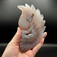 Druzy Dendritic Agate Geode Indigenous-Inspired Profile Headdress Carving #4