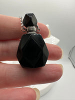 Black Obsidian Perfume/Essential Oil Bottle Necklace
