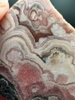 Rhodochrosite Slab #2 – Pink & Cream Banded Polished Collector Specimen