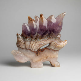 Amethyst Mixed Agate Nine-Tailed Fox Carving #5