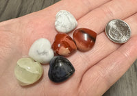Set of Six Gemstone Puffy Hearts