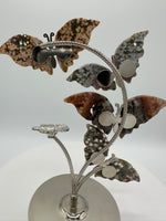 8th Vein Ocean Jasper Butterfly Stand with Small Sphere Holder #1