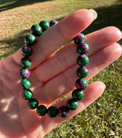 Ruby Zoisite Stretch Bead Bracelet