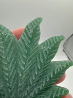 Green Aventurine Cannabis Leaf Carving #2