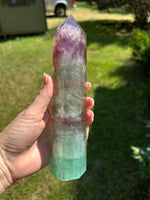 Large Fat Watermelon Fluorite Tower #5
