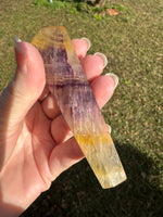 Carved Fluorite Scepter with Rainbows #4