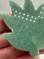 Green Aventurine Cannabis Leaf Carving #3