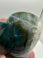 Moss Agate Carved Heart #7