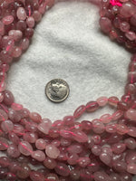 Purple Rose Quartz Freeform Bead Strand