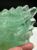 Natural Green Fluorite Dragon Head Carving #8 – 451g