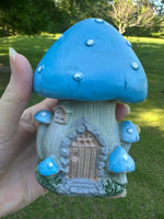 Blue Mushroom Fairy House