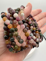 Watermelon Tourmaline 6mm Stretch Bracelet 7.5"