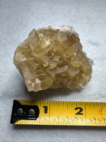 Golden Cube Fluorite Cluster – Moscona Mine, Spain Specimen
