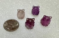 Mini Fluorite Nine-Tailed Fox Carving