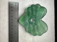Green Fluorite Decorative Carved Heart with Stand #3