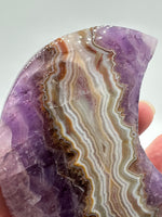 Amethyst Lace Agate Large Moon #1