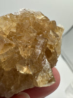 Golden Cube Fluorite Cluster – Moscona Mine, Spain Specimen #2
