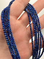 Natural 2mm Lapis Lazuli Faceted Necklaces