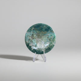 Moss Agate Polished Round Slice #20