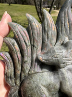 Labradorite Nine-Tailed Fox – Purple, Pink & Orange Flash