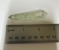 Double Terminated Prasiolite Scepter Wand #7 with Rainbow