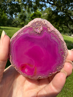 Dyed Pink Agate Slice #13