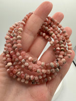 Rhodochrosite 4-4.5mm Stretch Bracelet 7.5"