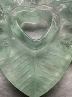 Green Fluorite Decorative Carved Heart with Stand #1