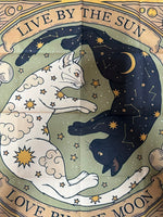 Mystical Sun & Moon Cats Tarot/Altar Cloth