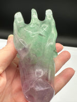 Rainbow Fluorite Dragon Head Carving #5 – 402g