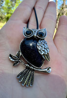 Cute Gemstone Owl Necklace