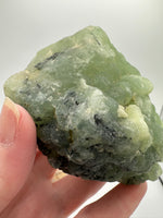Prehnite mixed with Green Tourmaline Raw Specimen #5