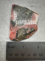 Natural Rhodochrosite Slab #15 – Rosy Pink Mineral Specimen with Dramatic Dark Matrix