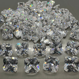 Flower/Clover Shape White 8mm Cz