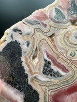 Rhodochrosite Slab #9 – Pink Banded Bullseye Orb – Polished Collector Specimen