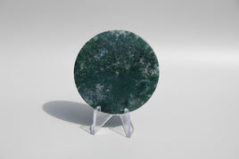 Moss Agate Polished Round Slice #35