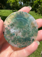 Moss Agate Polished Round Slice #14