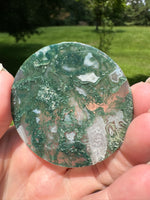 Moss Agate Polished Round Slice #25