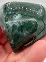 Moss Agate Carved Heart #4