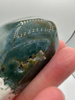 Moss Agate Carved Heart #7