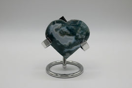 Moss Agate Carved Heart #1